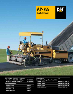 Finisoare de asfalt pe șenile Caterpillar AP755