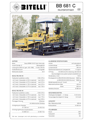 Finisoare de asfalt pe șenile Bitelli BB 681 C-RB 5700 VB