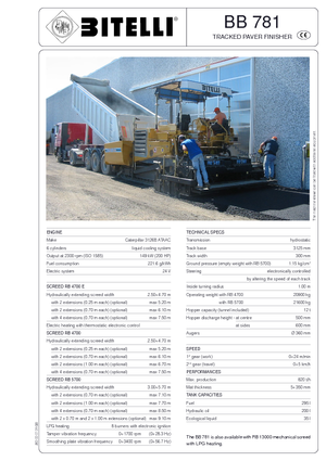 Finisoare de asfalt pe șenile Bitelli BB 781 RB 4700 E