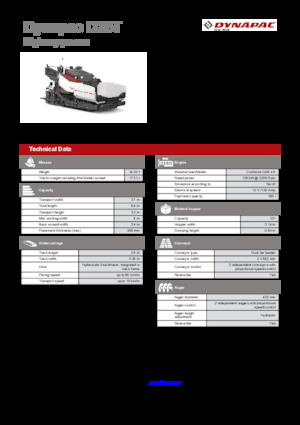 Finisoare de asfalt pe șenile Dynapac D25T