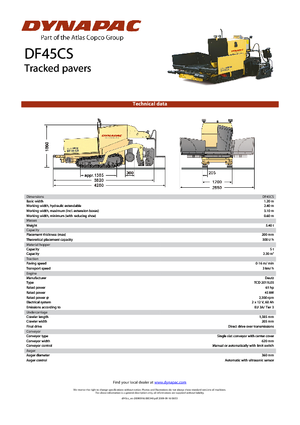 Finisoare de asfalt pe șenile Dynapac DF 45 CS
