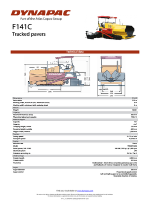 Finisoare de asfalt pe șenile Dynapac F 141 C