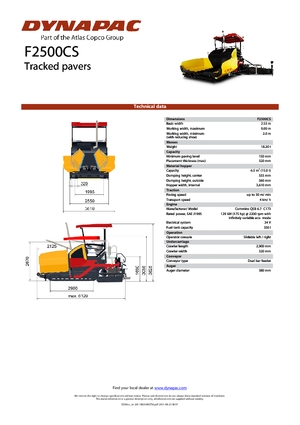 Finisoare de asfalt pe șenile Dynapac F 2500 CS