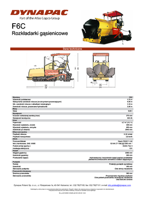 Finisoare de asfalt pe șenile Dynapac F 6 C