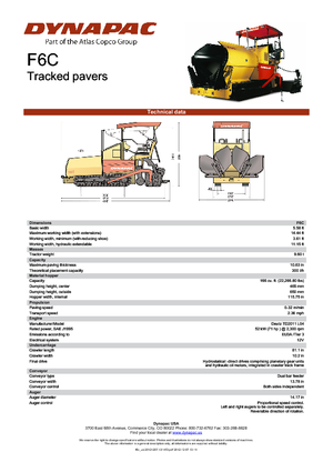 Finisoare de asfalt pe șenile Dynapac F 6 C