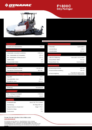 Finisoare de asfalt pe șenile Dynapac F1800C