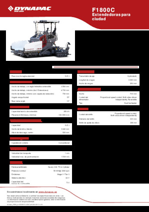 Finisoare de asfalt pe șenile Dynapac F1800C