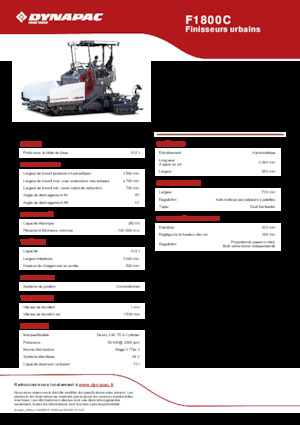 Finisoare de asfalt pe șenile Dynapac F1800C