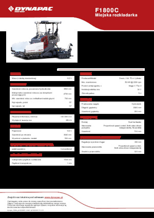 Finisoare de asfalt pe șenile Dynapac F1800C