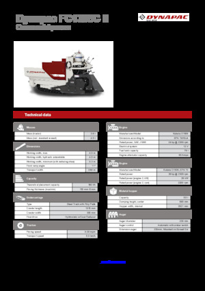 Finisoare de asfalt pe șenile Dynapac FC1300C II
