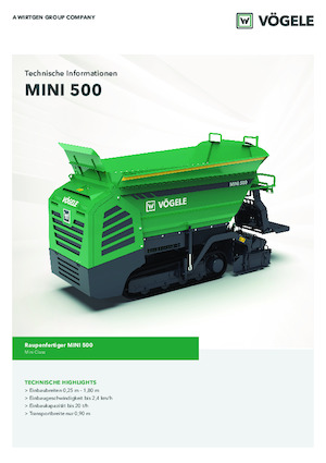 Finisoare de asfalt pe șenile Vögele MINI 500