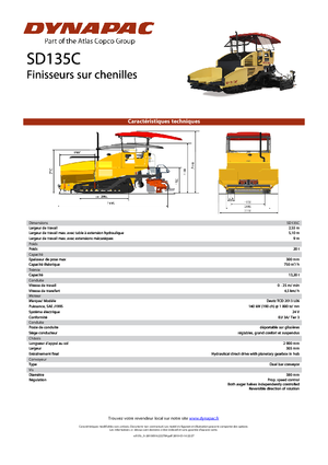 Finisoare de asfalt pe șenile Dynapac SD 135 C