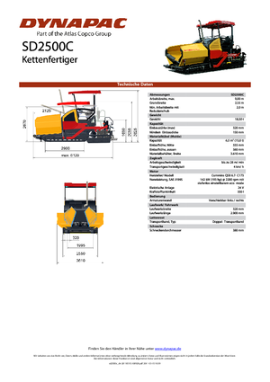 Finisoare de asfalt pe șenile Dynapac SD 2500 C