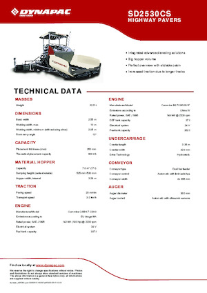 Finisoare de asfalt pe șenile Dynapac SD2530CS