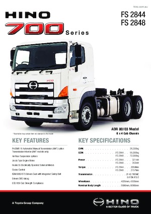 Capete tractor Hino 700 FS 2844 6x4