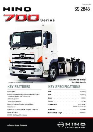 Capete tractor Hino 700 SS 2848 6x4