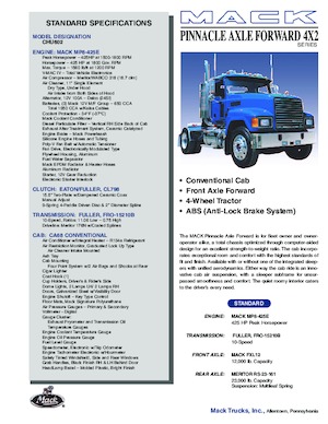 Capete tractor Mack PINNACLE CA68 Conventional CHU602 MP8 4x2