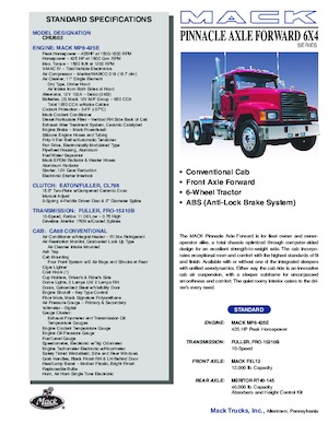 Capete tractor Mack PINNACLE CA68 Conventional CXU603 MP8 6x4