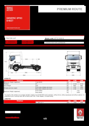 Capete tractor Renault PREMIUM 460.19 4X2 LD TGV1040