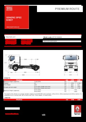 Capete tractor Renault PREMIUM 460.19 4X2 T TANKER
