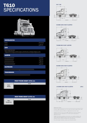Capete tractor Kenworth T610 Day Cab MX 15 6x4