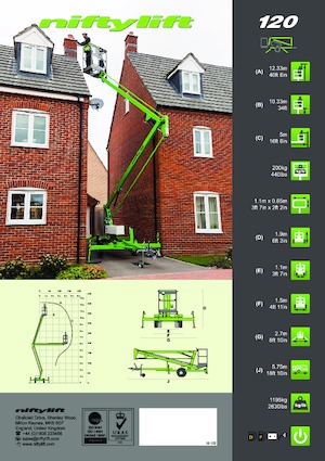 Nacele cu braț articulat montate pe camion Niftylift Nifty 120M