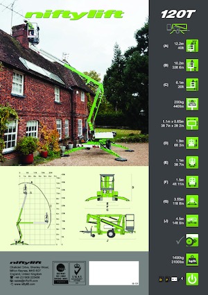 Nacele cu braț articulat montate pe camion Niftylift NL 120 T