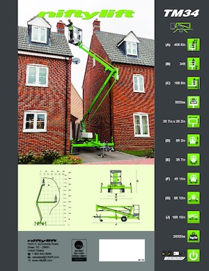 Nacele cu braț articulat montate pe camion Niftylift TM34