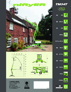 Nacele cu braț articulat montate pe camion Niftylift TM34T
