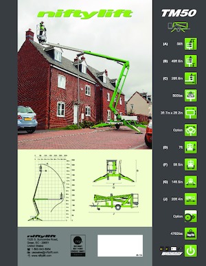 Nacele cu braț articulat montate pe camion Niftylift TM50