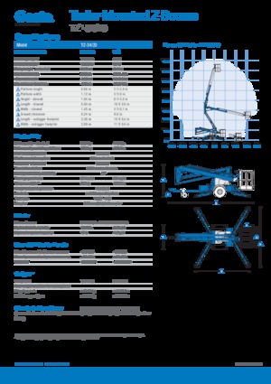 Nacele cu braț articulat montate pe camion Genie TZ34/20