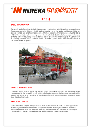 Nacele cu braț articulat montate pe camion Inreka IP 14-3