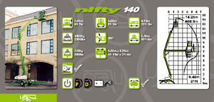 Nacele cu braț articulat montate pe camion Niftylift NL 140