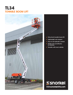 Nacele cu braț articulat montate pe camion Snorkel TL34