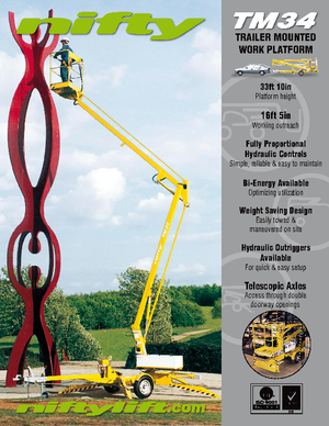 Nacele cu braț articulat montate pe camion Niftylift TM 34