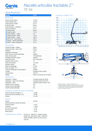 Nacele cu braț articulat montate pe camion Genie TZ™-50