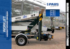 Nacele cu braț articulat montate pe trailer Paus Worklift GT 21 A