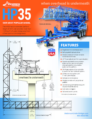 Nacele cu braț articulat montate pe trailer Anderson Hydra Platforms HP35