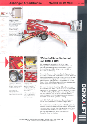 Nacele cu braț articulat montate pe camion Denka-Lift - Rothlehner DK 12 MK II