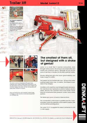 Nacele cu braț articulat montate pe trailer Denka-Lift - Rothlehner Junior 12