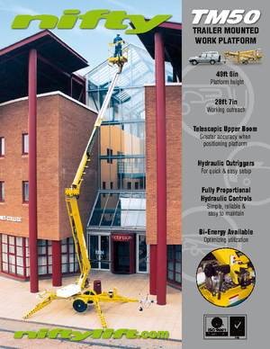 Nacele cu braț articulat montate pe camion Niftylift TM 50