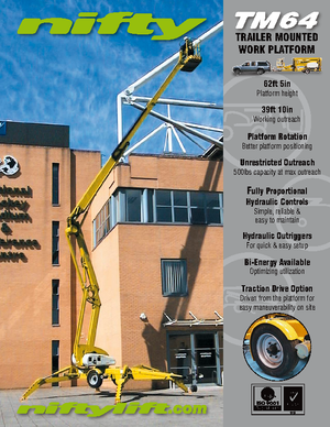 Nacele cu braț articulat montate pe camion Niftylift TM 64