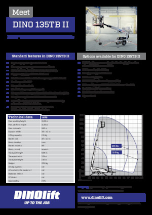 Nacele telescopice montate pe trailer Dino Lift Dino 135TB II