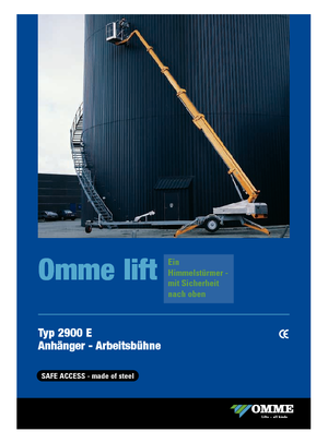 Nacele telescopice montate pe trailer OMMELIFT Omme 2900EBB