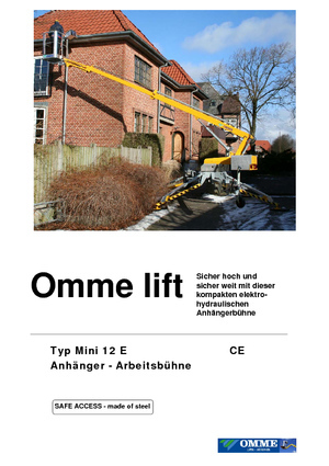 Nacele telescopice montate pe trailer OMMELIFT Omme Mini12EBJ
