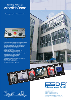 Nacele telescopice montate pe trailer Esda TA 2220