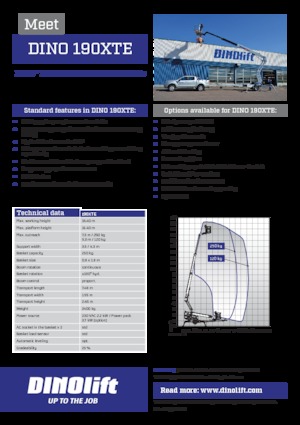 Nacele cu braț articulat montate pe camion Dino Lift Dino 190XTE