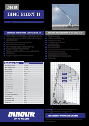 Nacele cu braț articulat montate pe camion Dino Lift Dino 210XT II