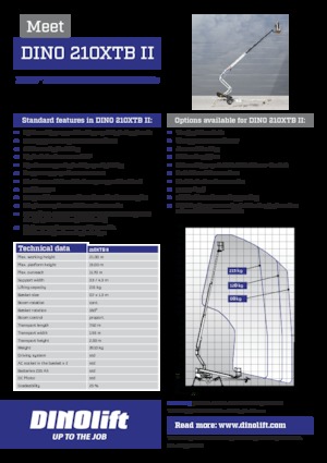 Nacele cu braț articulat montate pe camion Dino Lift Dino 210XTB II