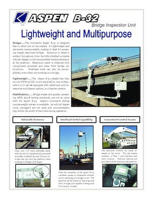 Nacele cu braț articulat montate pe trailer Aspen Aerials  B-32